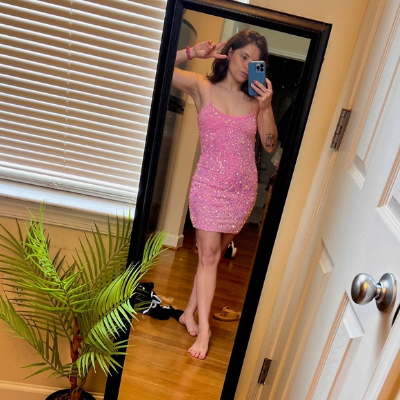 NWOT Lucy In The Sky Iridescent Pink Dress - Picture 6 of 14
